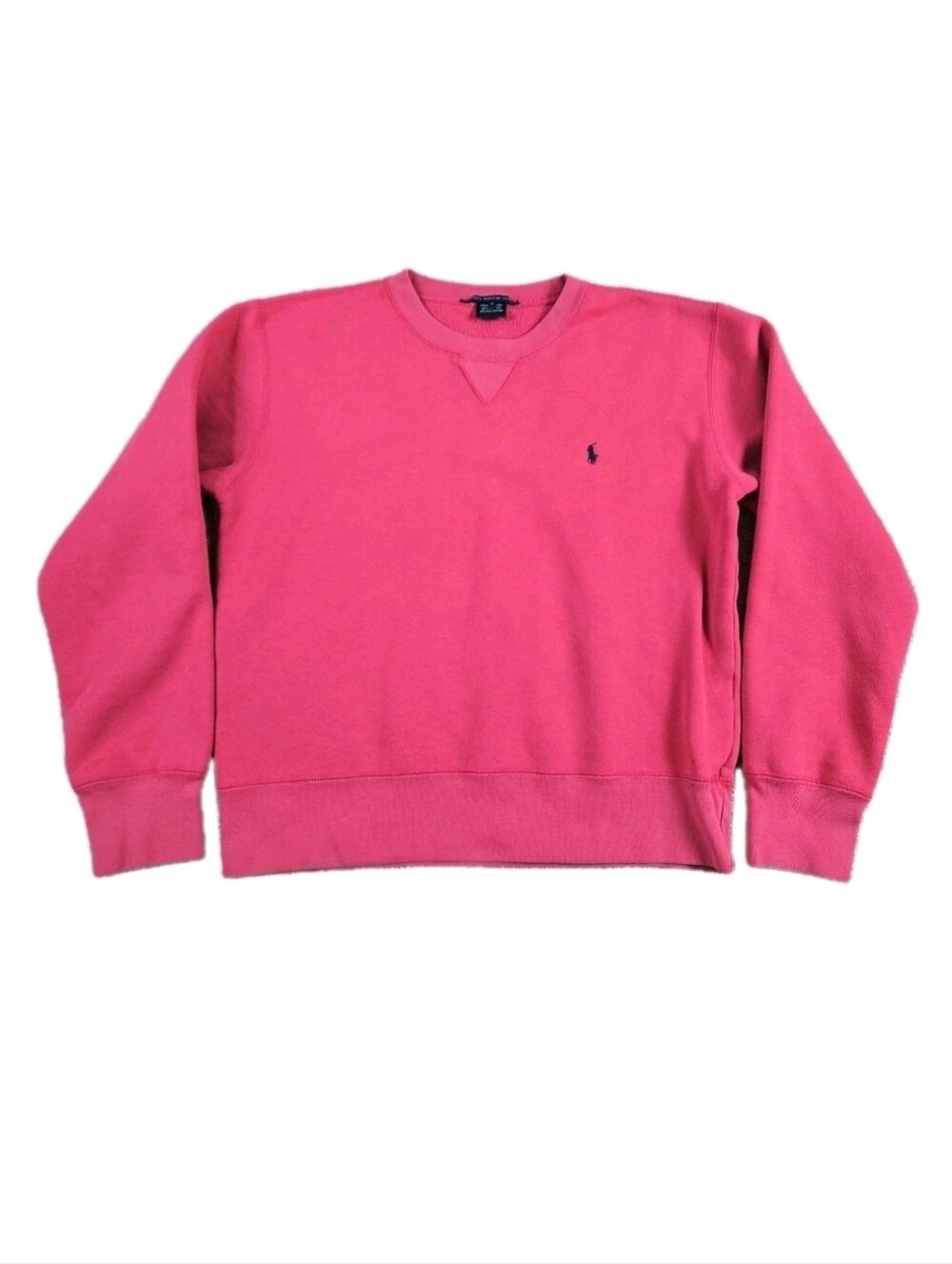 Ralph Lauren Sport Crewneck Sweatshirt Womens Oversized M Hot Pink Boxy Preppy